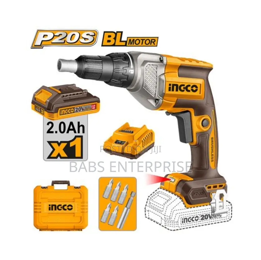 Ingco 20v Cordless Drywall Screwdriver Battery and Charger Cdsli204281