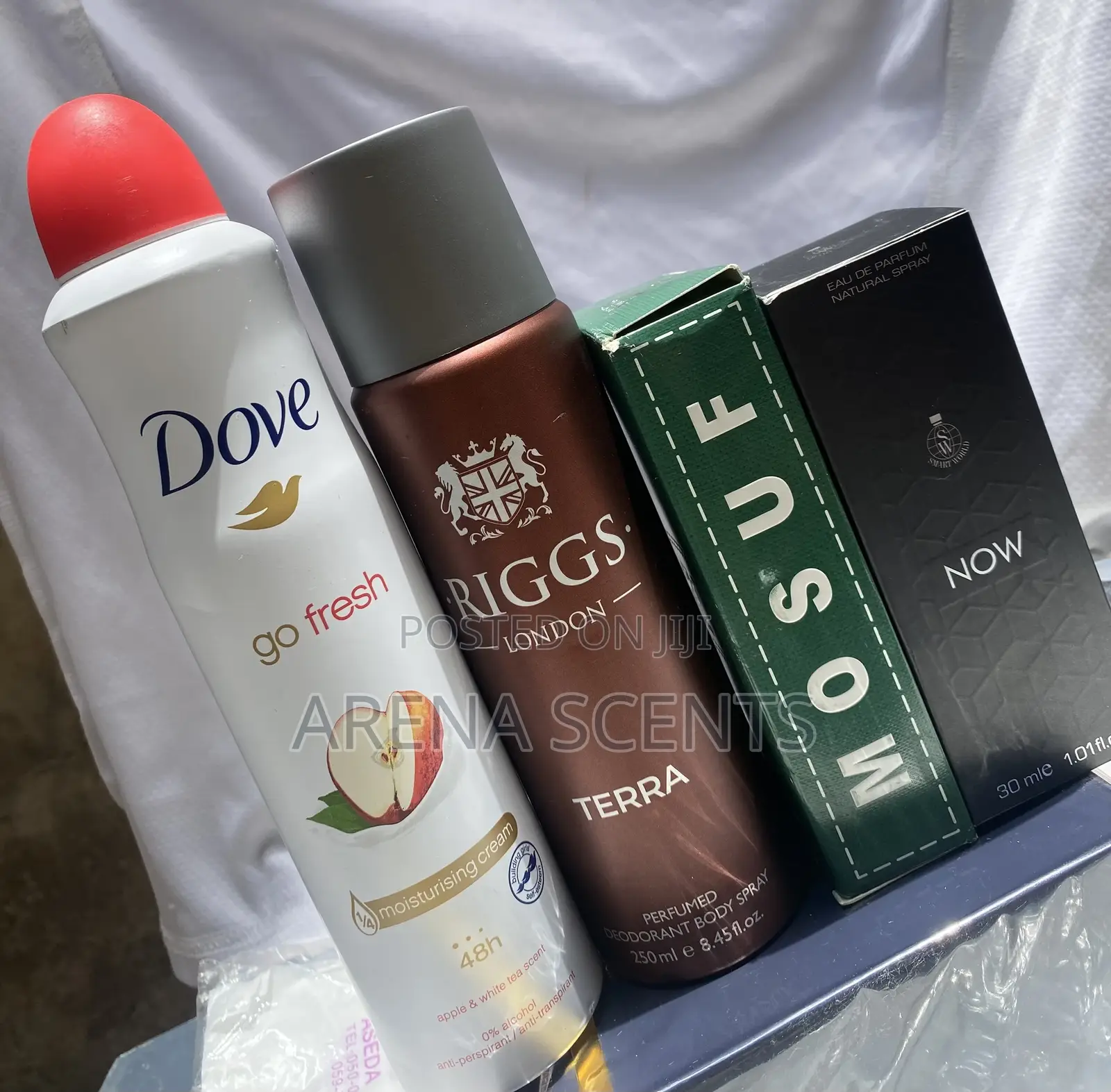 Riggs Terra,Mosuf,Now Man and Dove Deodorant