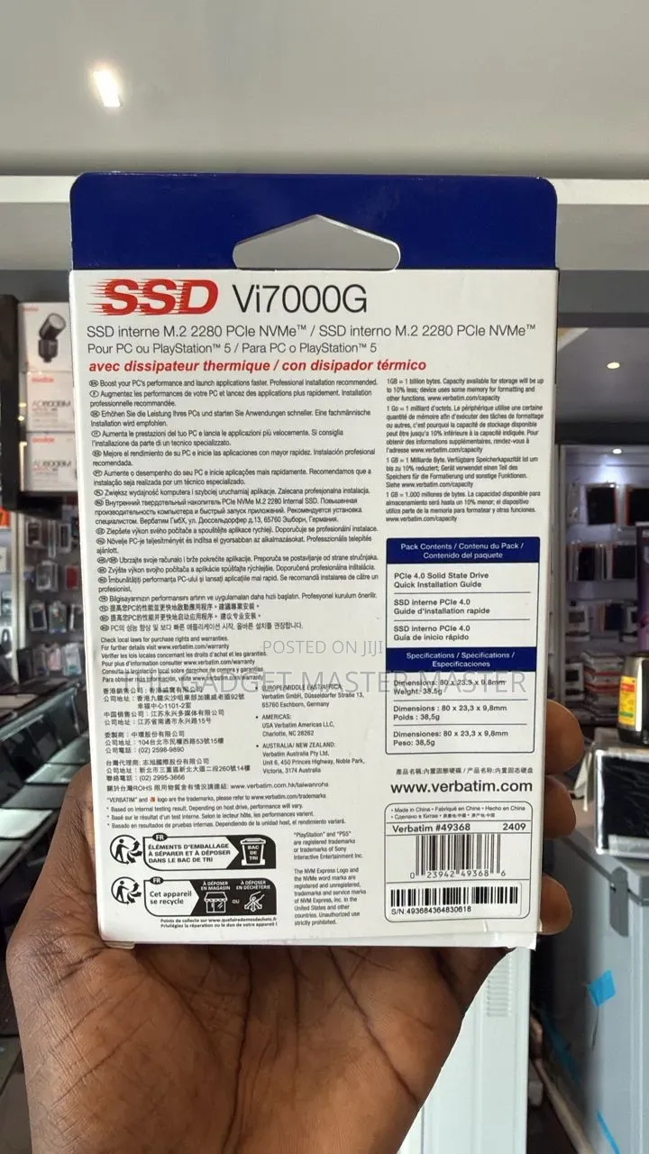 Verbatim Vi7000g 2tb Gaming Pcle Nvme M2 2280 Internal SSD