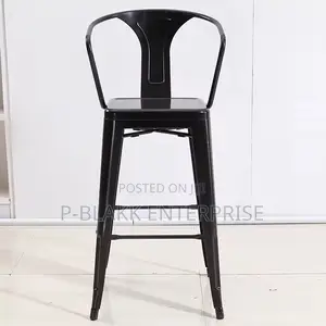 Metal Bar Chair Stool With Backrest
