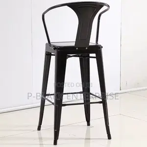 Metal Bar Chair Stool With Backrest