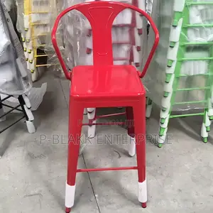 Metal Bar Chair Stool With Backrest