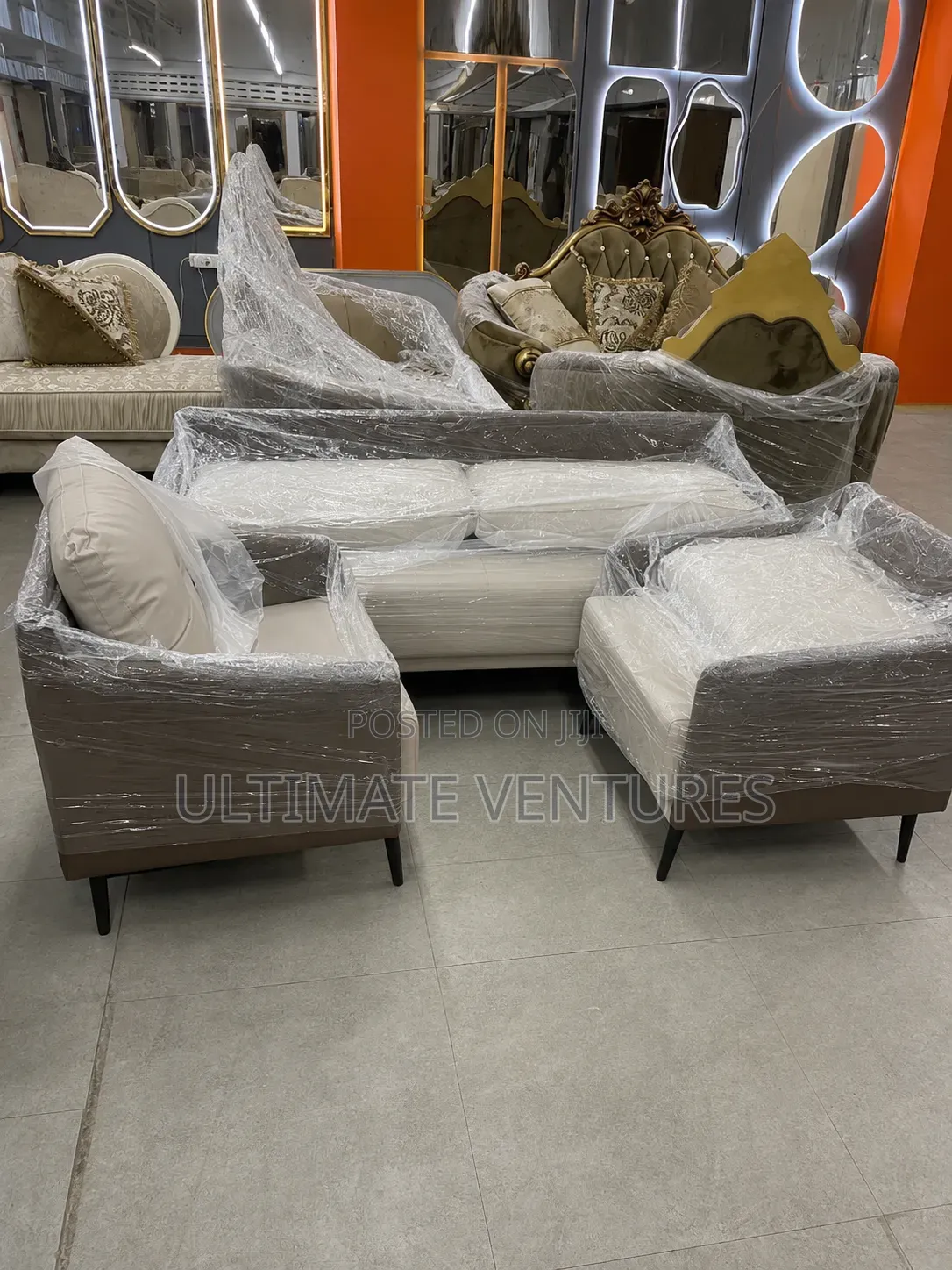 Modern 3-Seater Sofa Set With Armchairs