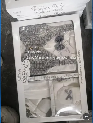 Silver and White Turkey Imported Baby Christening Suit Set