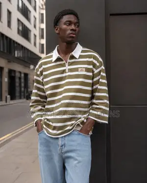 Men’S Striped Short-Sleeve Rugby Polo Shirts