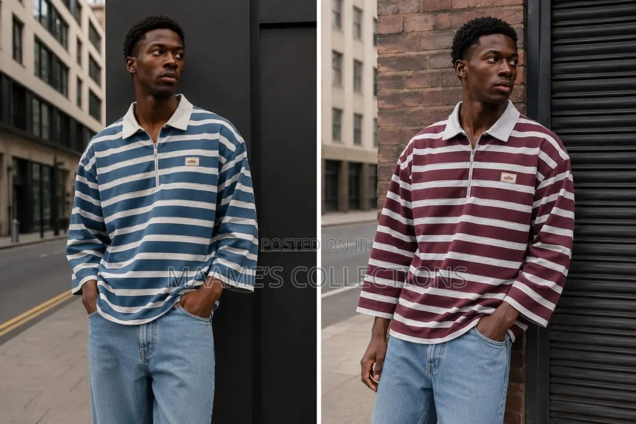 Men’S Striped Short-Sleeve Rugby Polo Shirts