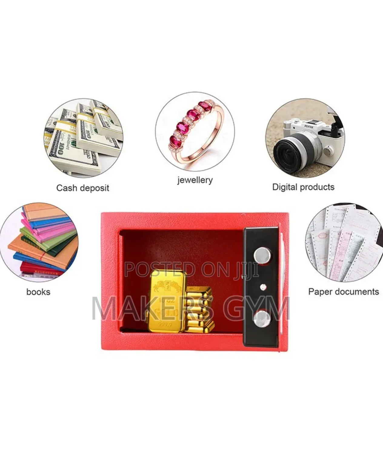 Electronic Keypad Lock Safe Box With Built-in 2 Locking Bolts