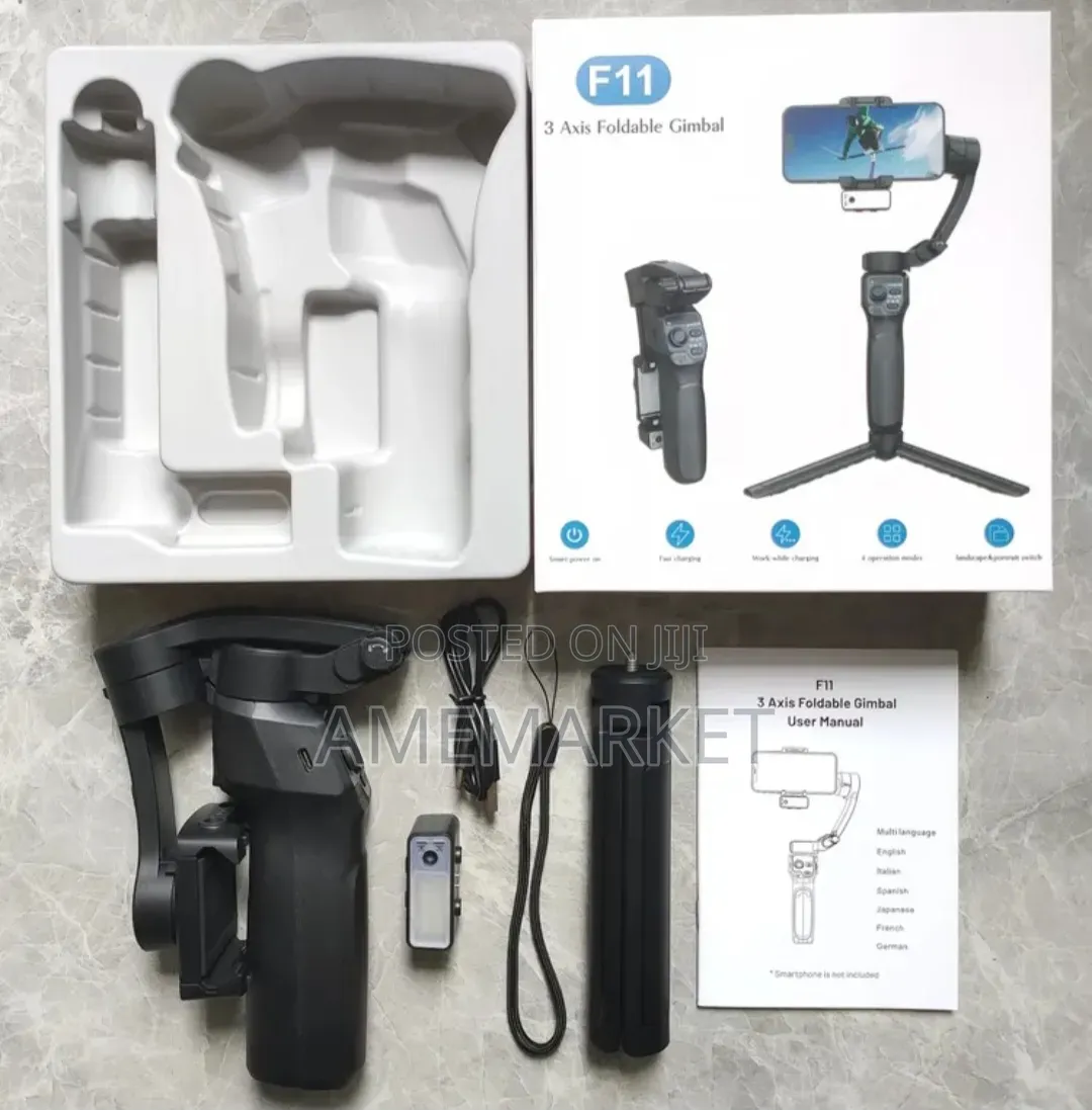 F11 3-axis Gimbal Stabilizer For iPhone Android Smartphones Ai