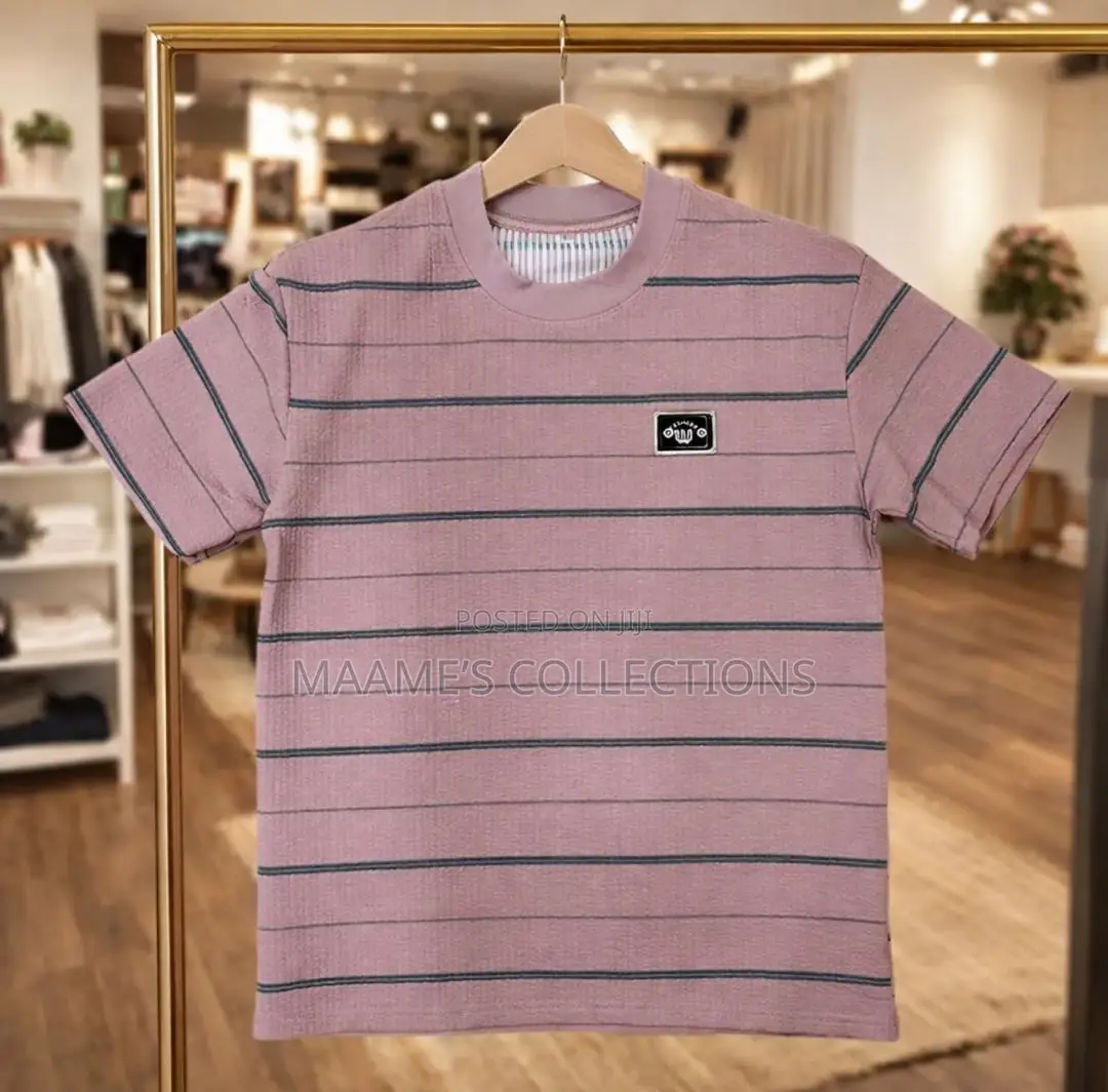 Men’S Street Style Striped T-Shirt, Casual Versatile.