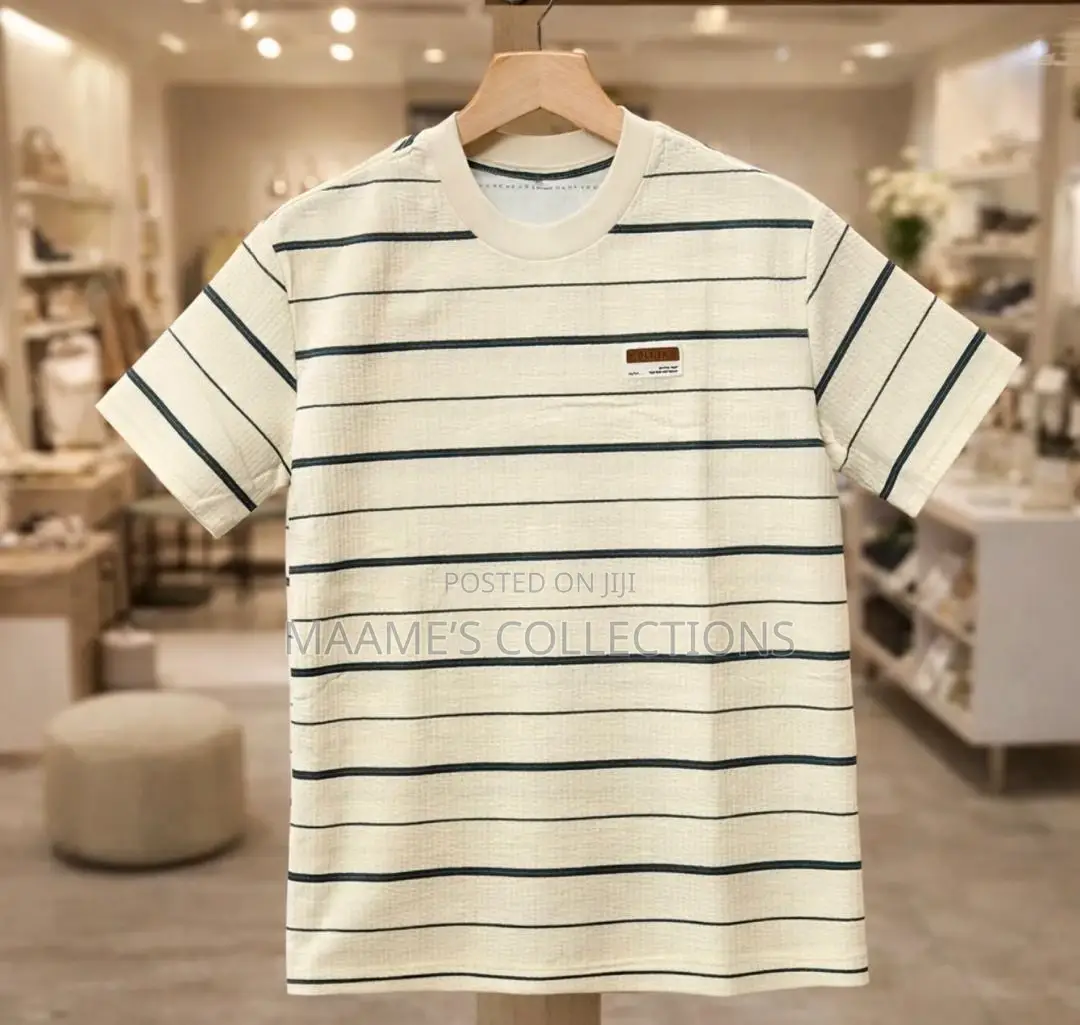 Men’S Street Style Striped T-Shirt, Casual Versatile.