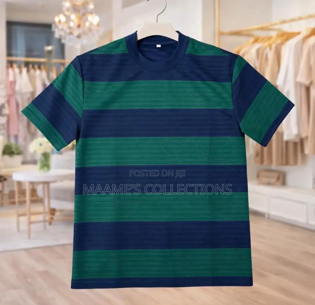 Men’S Street Style Striped T-Shirt, Casual Versatile.