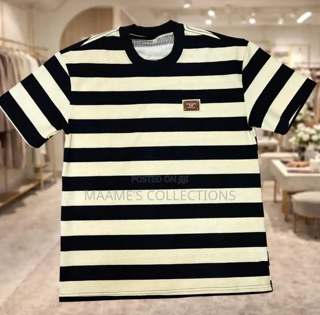 Men’S Street Style Striped T-Shirt, Casual Versatile.