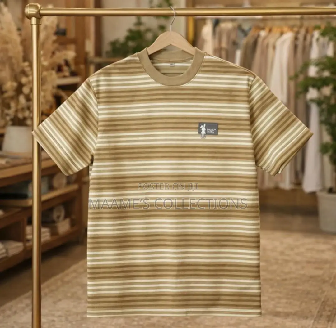 Men’S Street Style Striped T-Shirt, Casual Versatile.