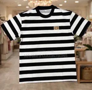 Men’S Street Style Striped T-Shirt, Casual Versatile.