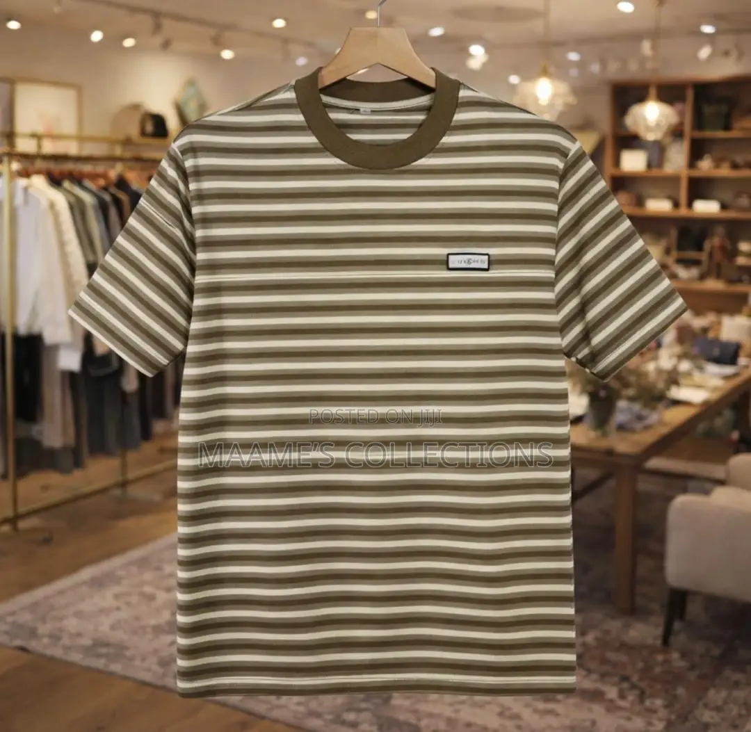 Men’S Street Style Striped T-Shirt, Casual Versatile.