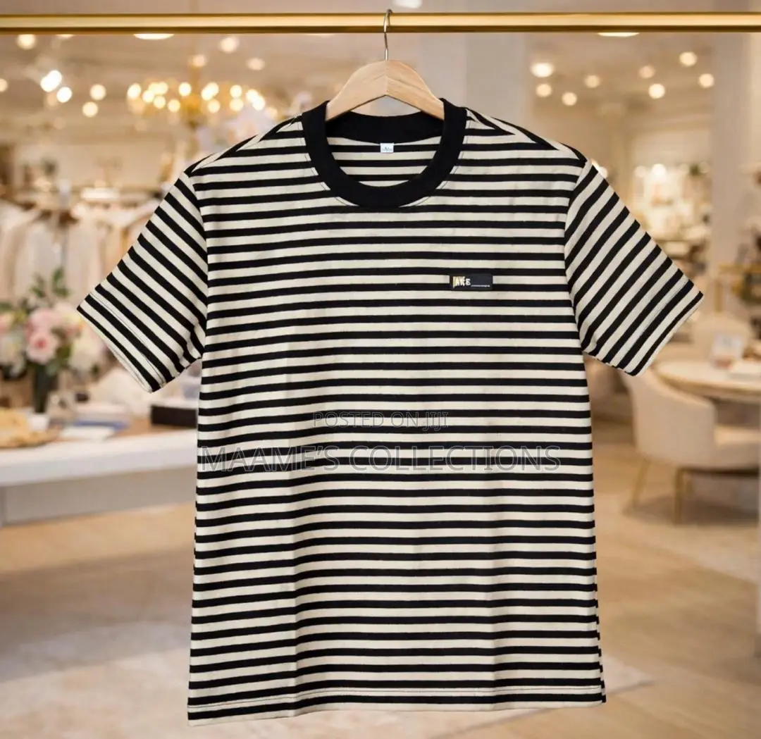 Men’S Street Style Striped T-Shirt, Casual Versatile.