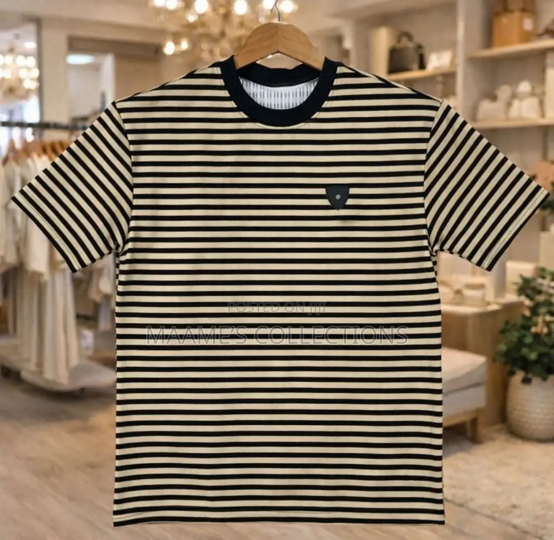 Men’S Street Style Striped T-Shirt, Casual Versatile.