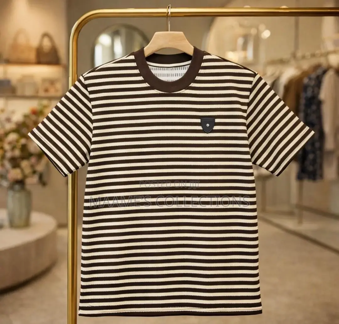 Men’S Street Style Striped T-Shirt, Casual Versatile.