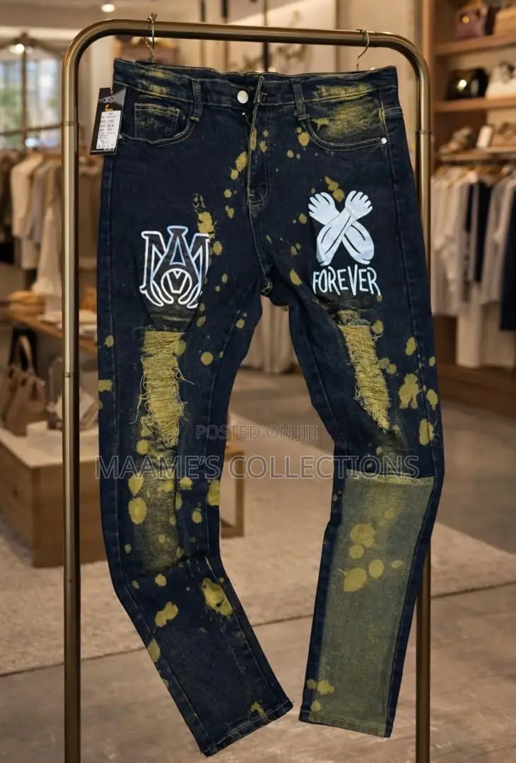 Men’S Distressed Denim Jeans Trousers