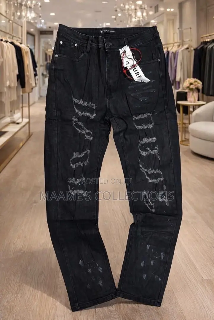 Men’S Distressed Denim Jeans Trousers