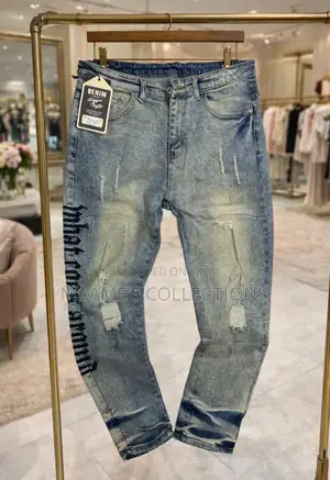 Men’S Distressed Denim Jeans Trousers