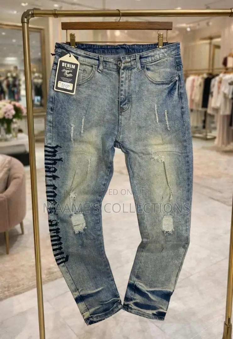 Men’S Distressed Denim Jeans Trousers