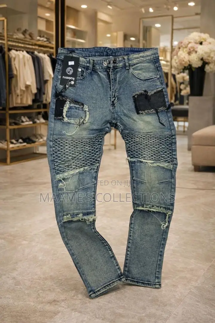 Men’S Distressed Denim Jeans Trousers