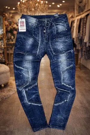 Men’S Distressed Denim Jeans Trousers