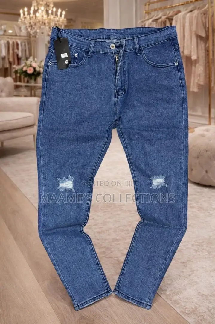 Men’S Distressed Denim Jeans Trousers