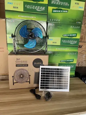 15w Solar Rechargeable Fan Uses Both Sunlight And Electricity