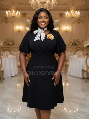 Luxe Black Ruffle Sleeve Wrap Midi Dress