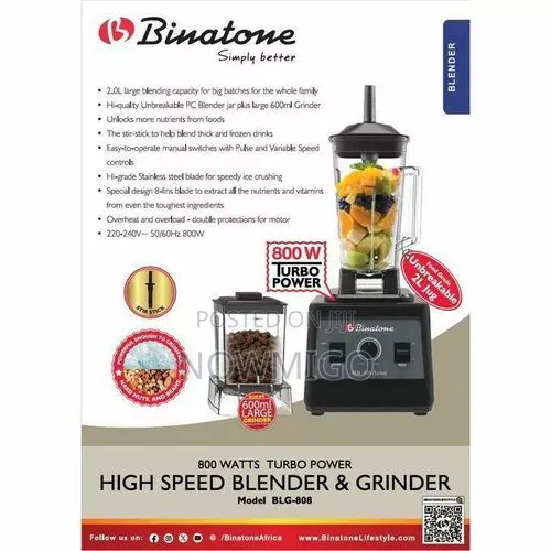 Binatone Turbo Power Blender_ High Speed Grinder and Commercial Use