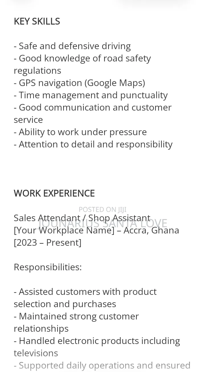 Driver Job