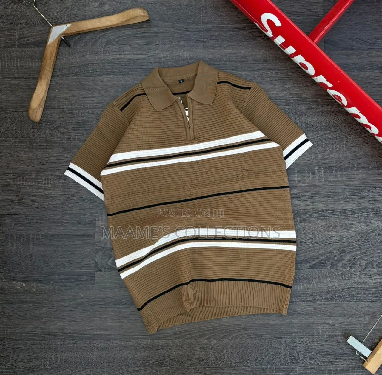 Men’S Coloured Textured Knit Polo Shirt