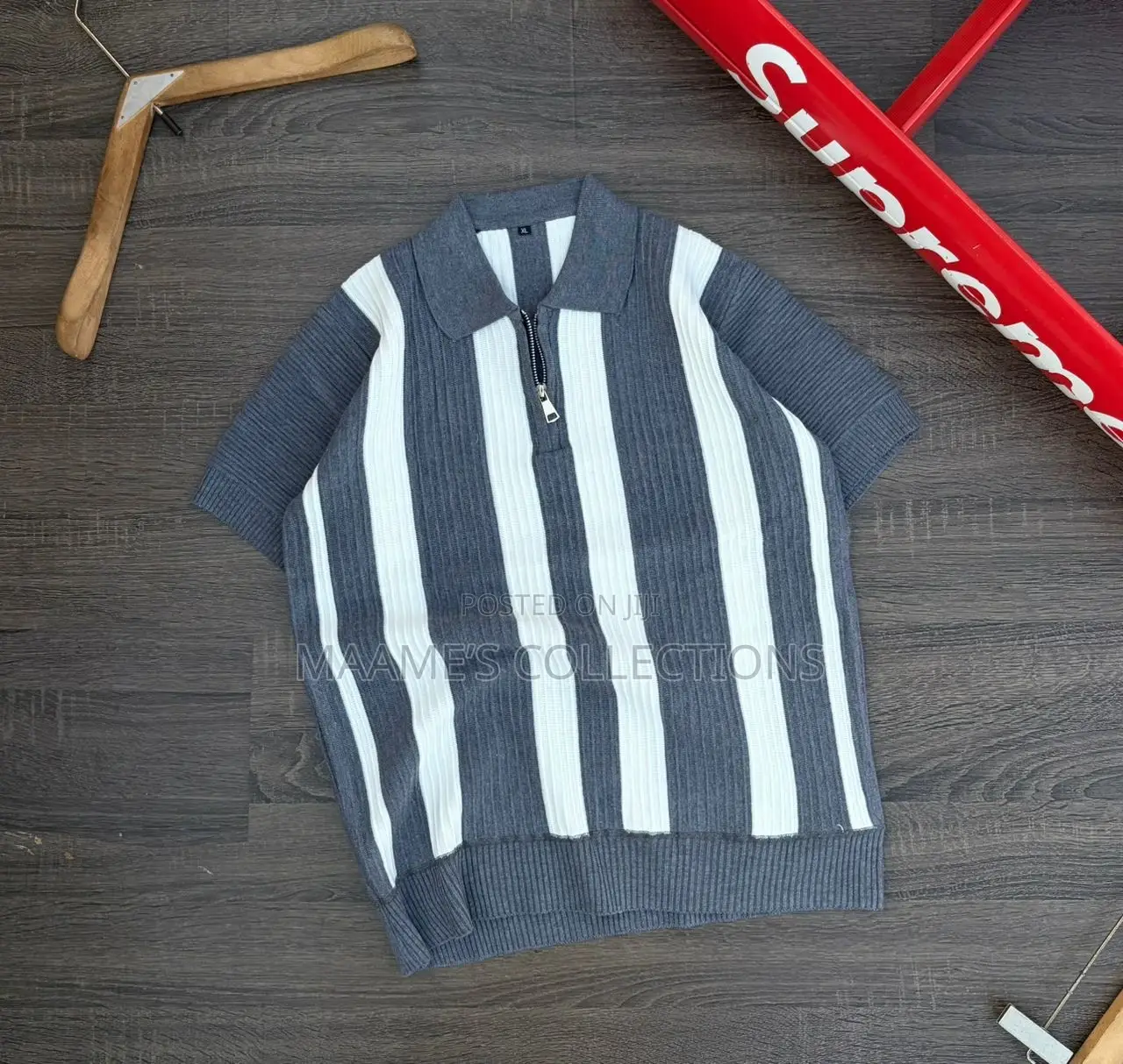 Men’S Coloured Textured Knit Polo Shirt