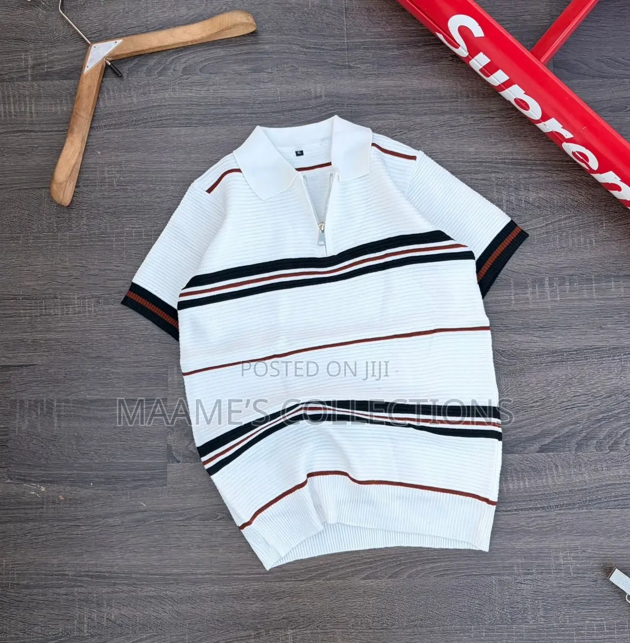 Men’S Coloured Textured Knit Polo Shirt