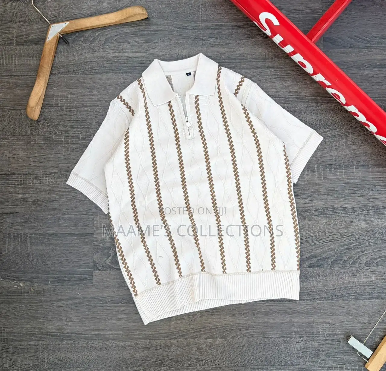 Men’S Coloured Textured Knit Polo Shirt