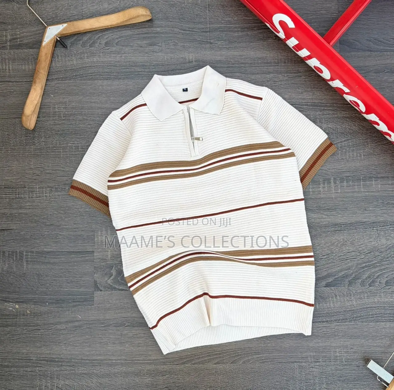 Men’S Coloured Textured Knit Polo Shirt