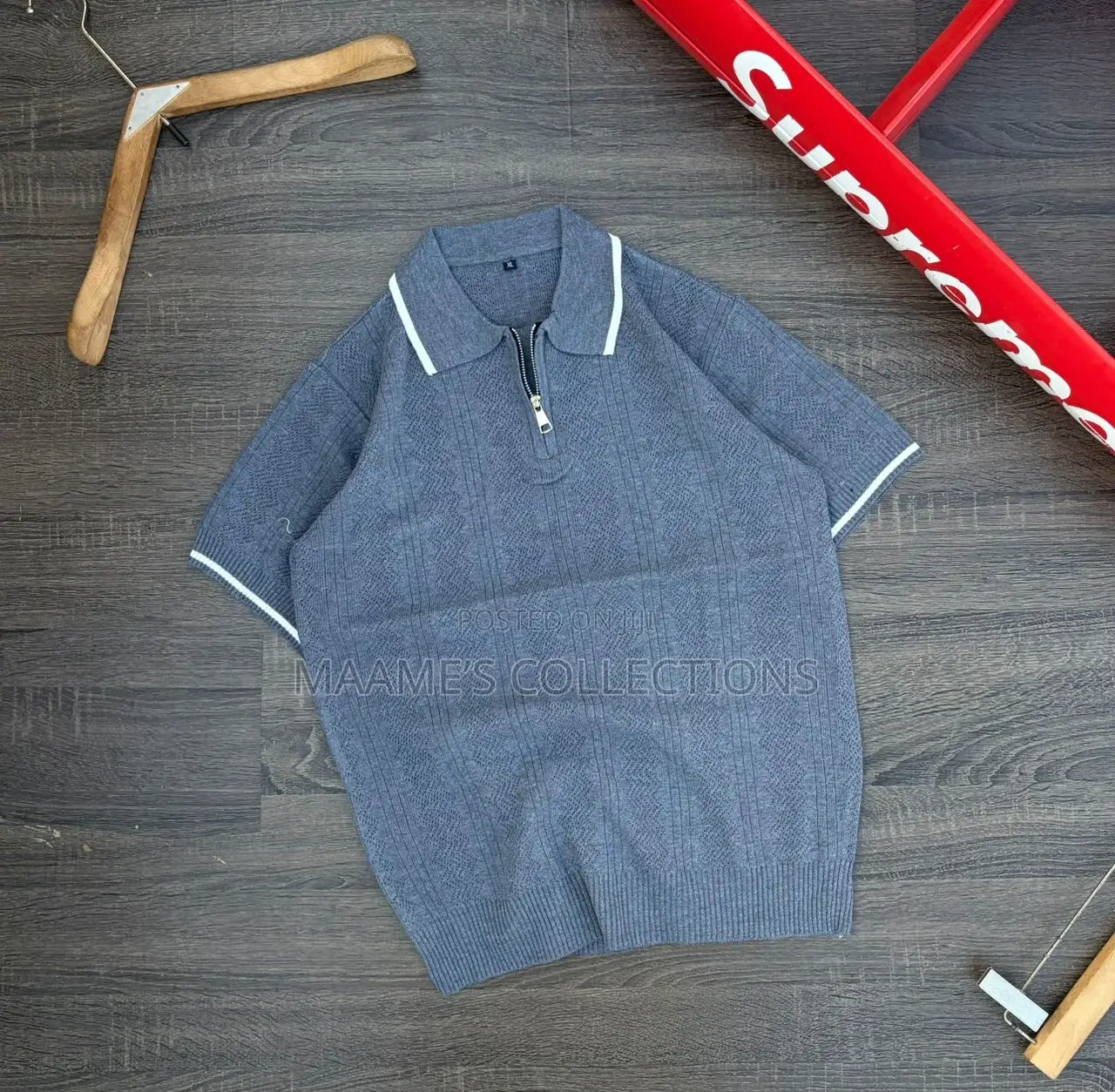Men’S Half -Zip Knit Polo Shirt / Club Tees