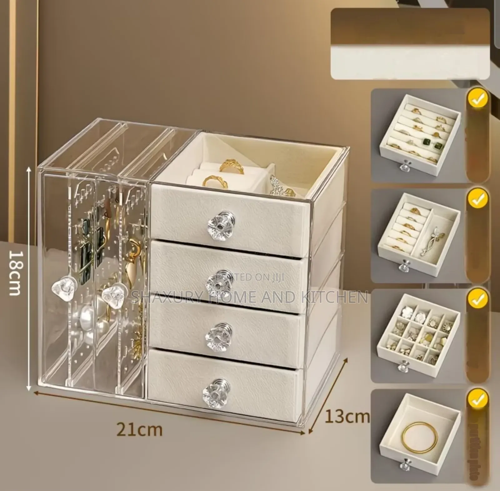 Multi-Layered Jewelry Organizer Earrings Necklace