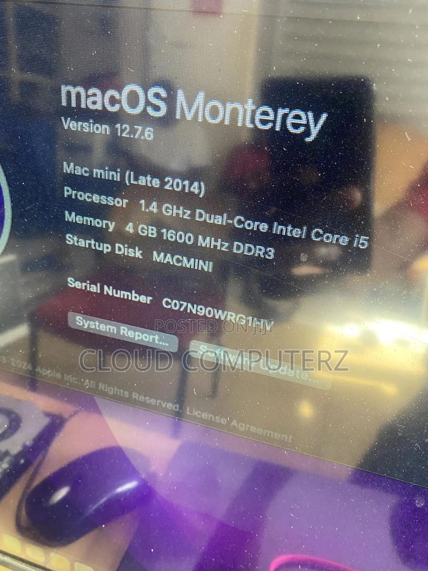 Desktop Computer Apple Mac Mini 4GB Intel Core i5 HDD 500GB