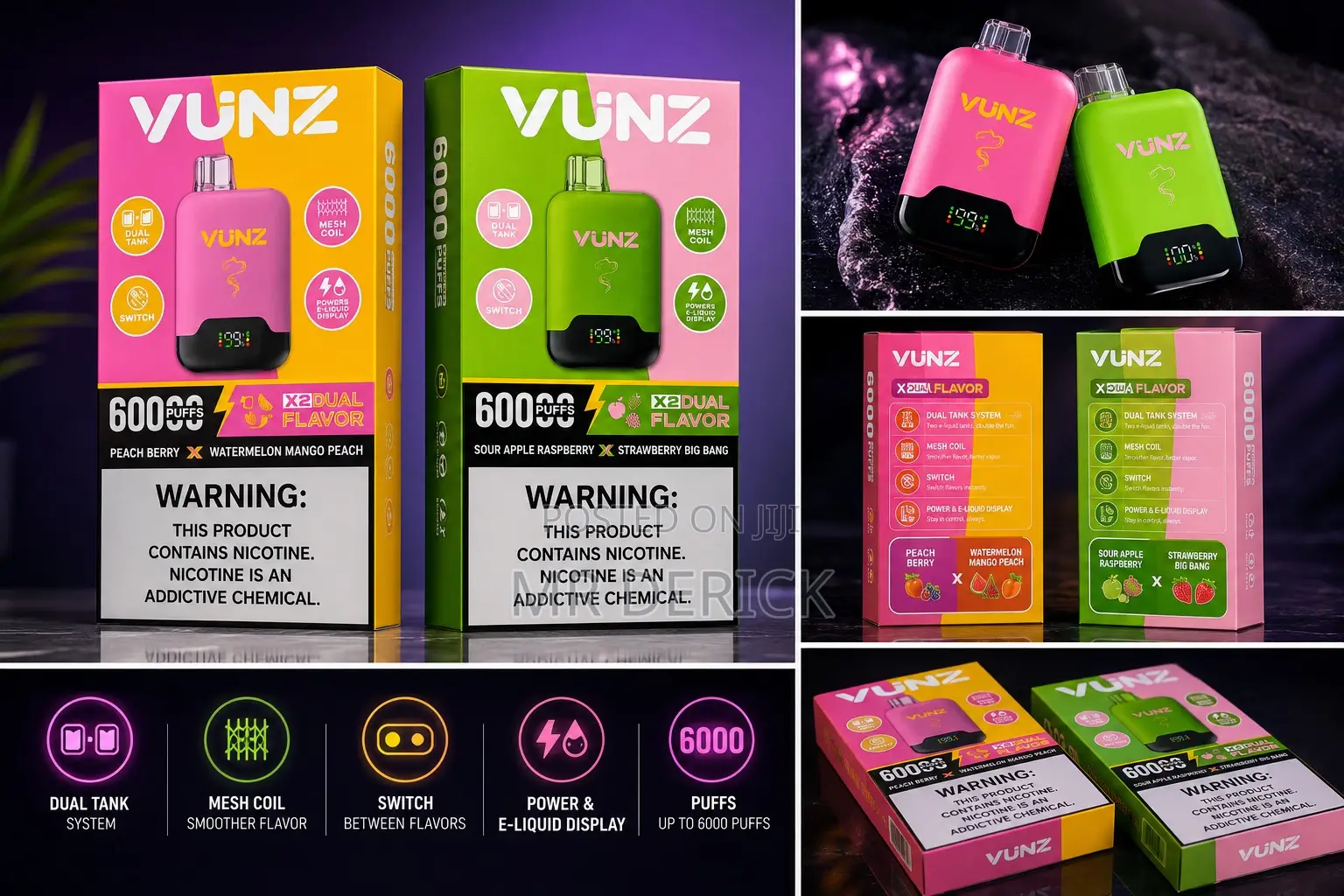 Vunz X2 Dual Flavor Disposable Vape – 6000 Puffs