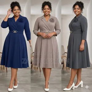 Women's Office Dress With Poof Hands