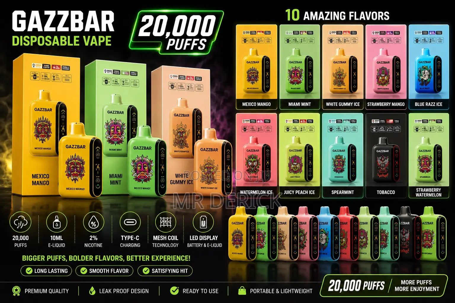 Gazzbar Disposable Vape – 20,000 Puffs