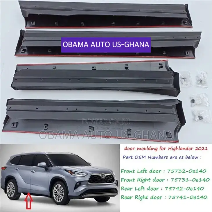 Toyota Highlander 2020 Door Moulding 2020 2021 2022 2023 2024