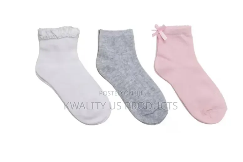 Wonder Nation Girls Ankle Socks - 3 Pairs