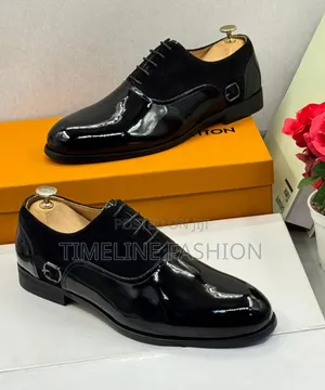 Louis Vuitton Executive Men's Suede Mirror Black Shoes
