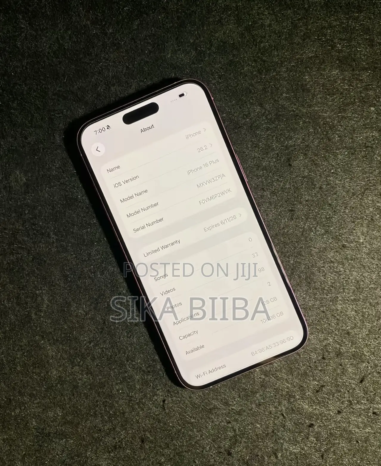 New Apple iPhone 16 Plus 128 GB Pink