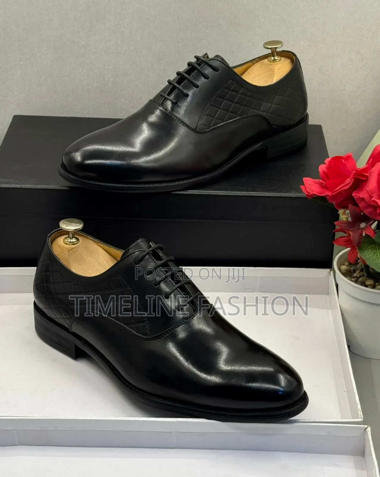 Pierre Cardin Executive Men's Black Leather Lace Up Shoes