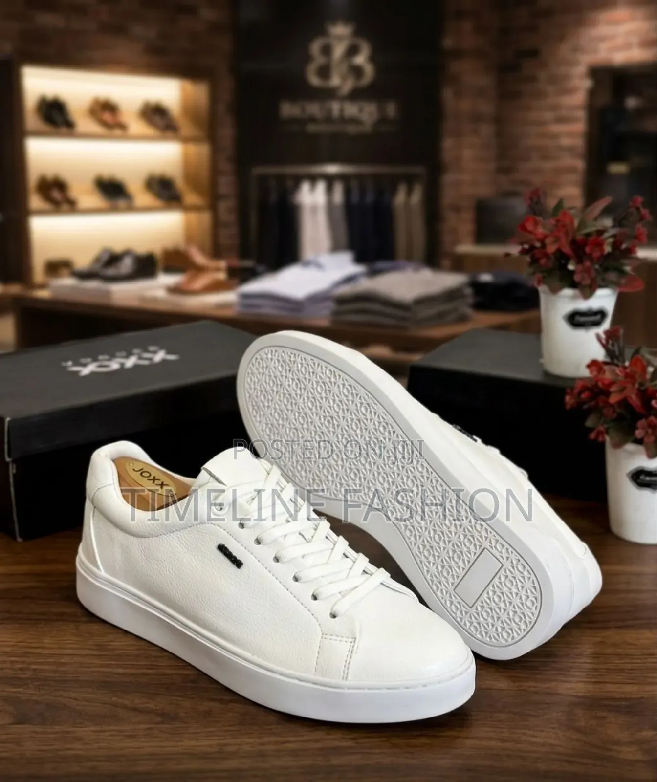 Geox All White Men's Casual Leather Sneakers